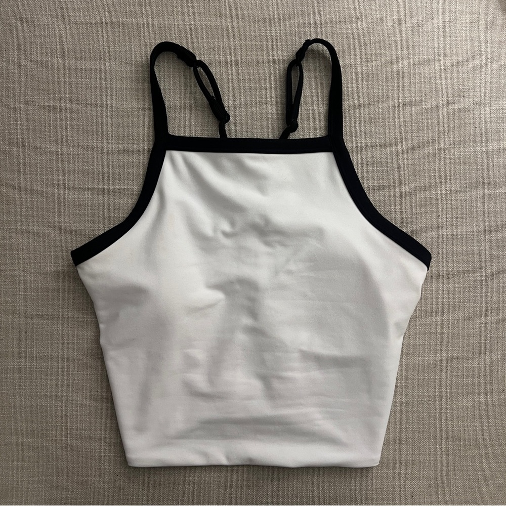 Abercrombie & Fitch YPB Active White Tank Top with Black Trim